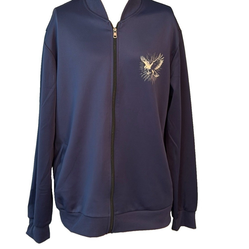 Eagle Logo Men's Large Zip Up‎ Jacket With Front Pockets